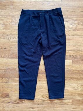 COS men’s euro minimalist navy wool trousers